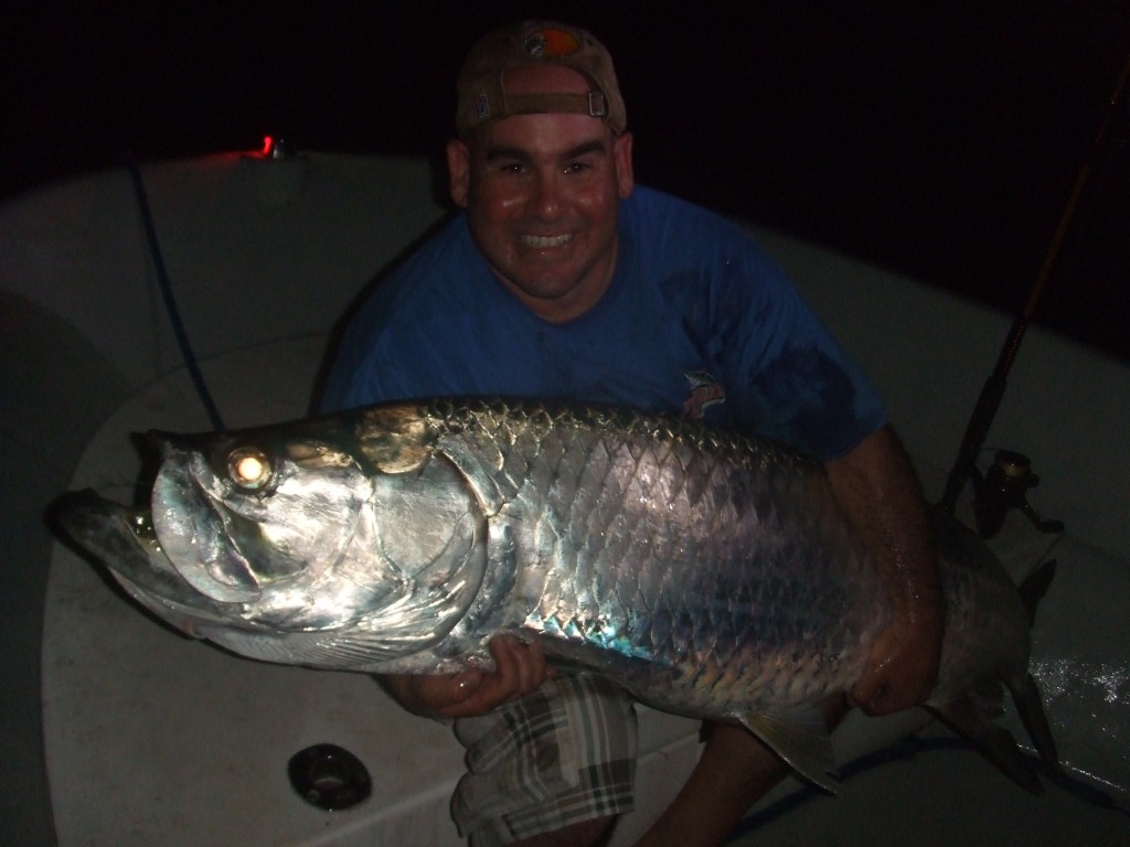 Fisherman with a significant catch in Hollywood, Florida