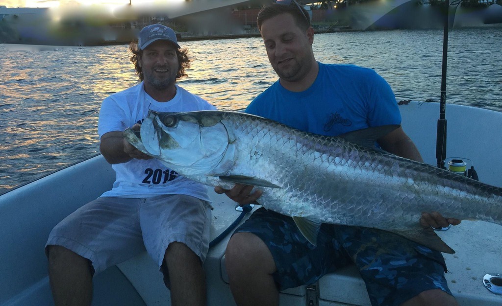 Fisherman with a large catch in the waters of Boca Raton