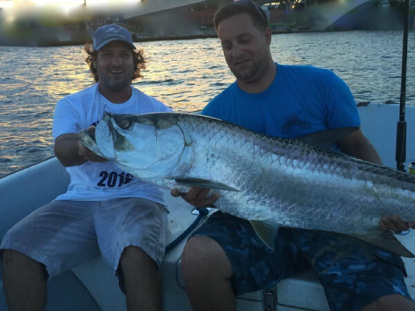 Fisherman with a large catch in the waters of Boca Raton