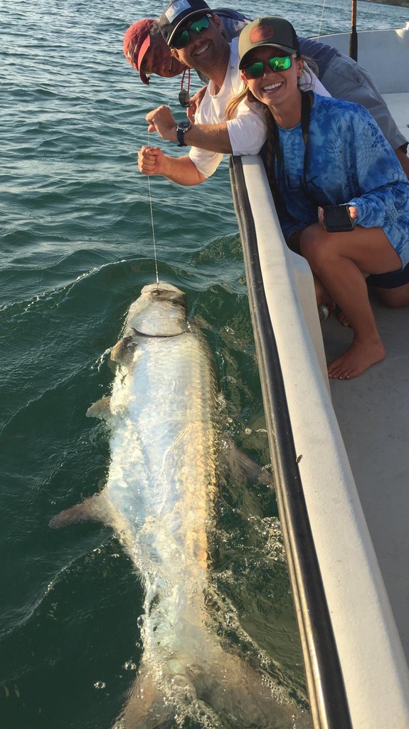 Fisherman with a catch during a charter in Miami