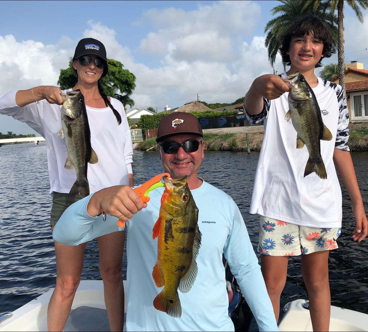 Exciting fishing moment on a Miami beach